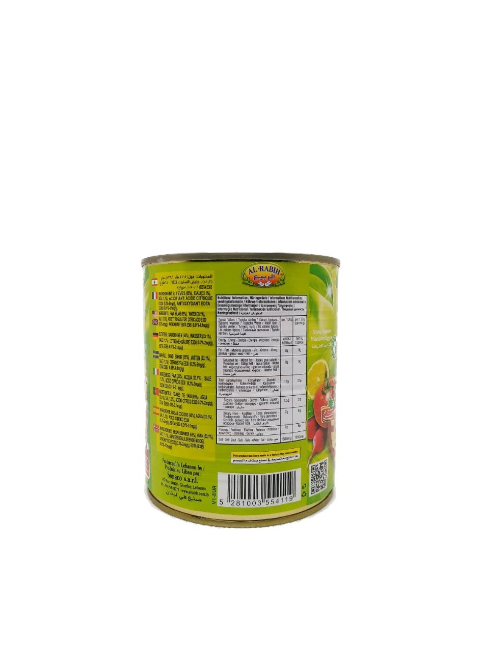 Produits orientaux en ligne : Al rabih - ingrédients fèves cuites