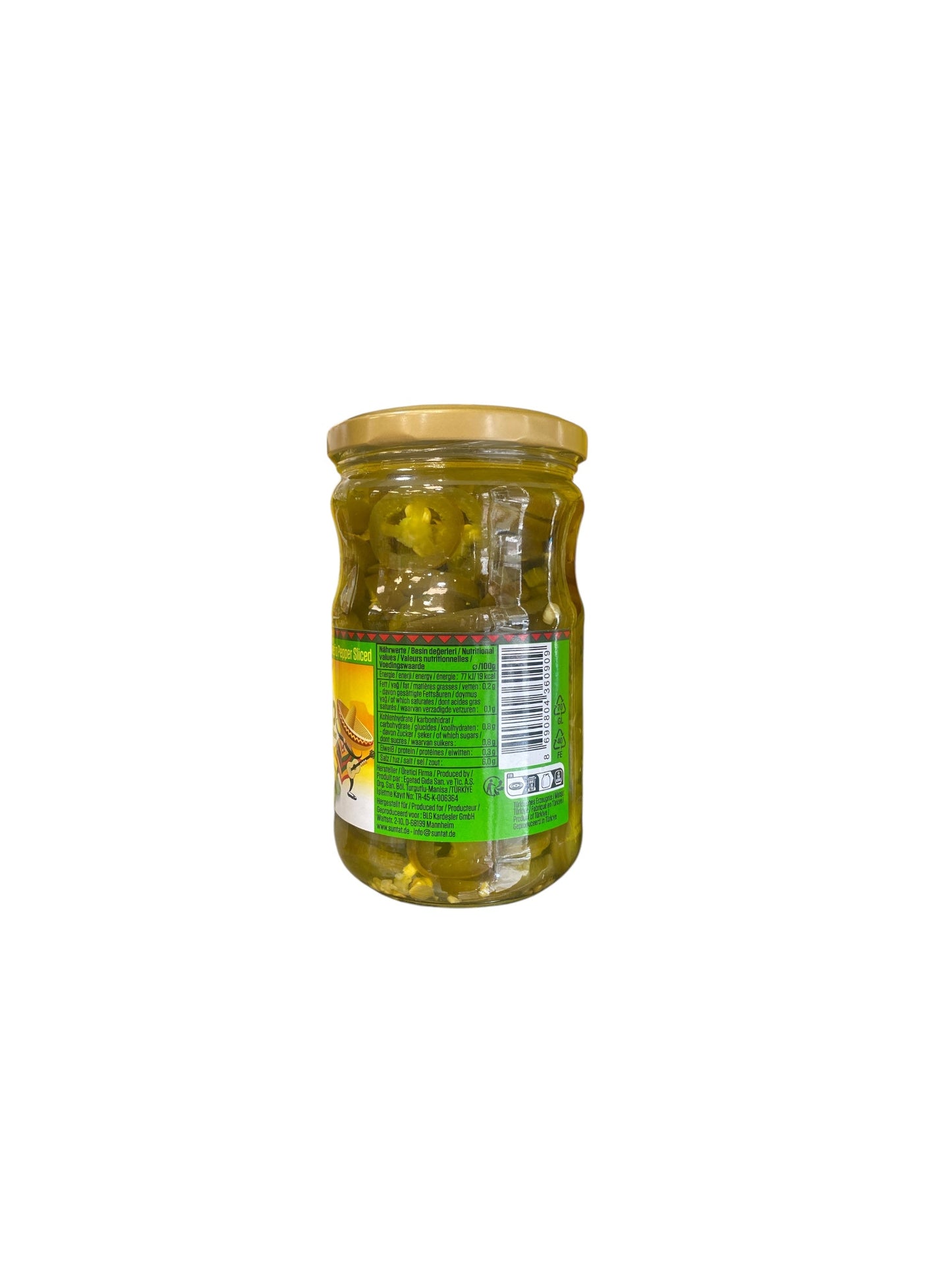 Suntat - Jalapeños en Rondelles - Piments Marinés Épicés | Prêts à l'Emploi | 640g (320g Égoutté)