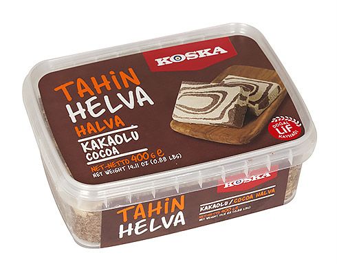 Koska Halva au Cacao 350g | Kakaolu Tahin Helva | Dessert Turc Bicolore, Végétarien & Fibre