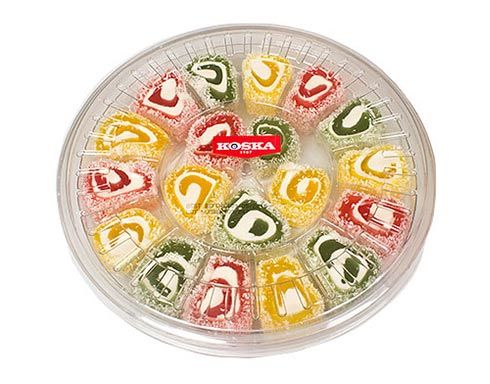 Koska Loukoum Sultan Roulé 500g | Arômes de Fruits & Noix de Coco | Douceur Turque Fruitée, Halal & Vegan