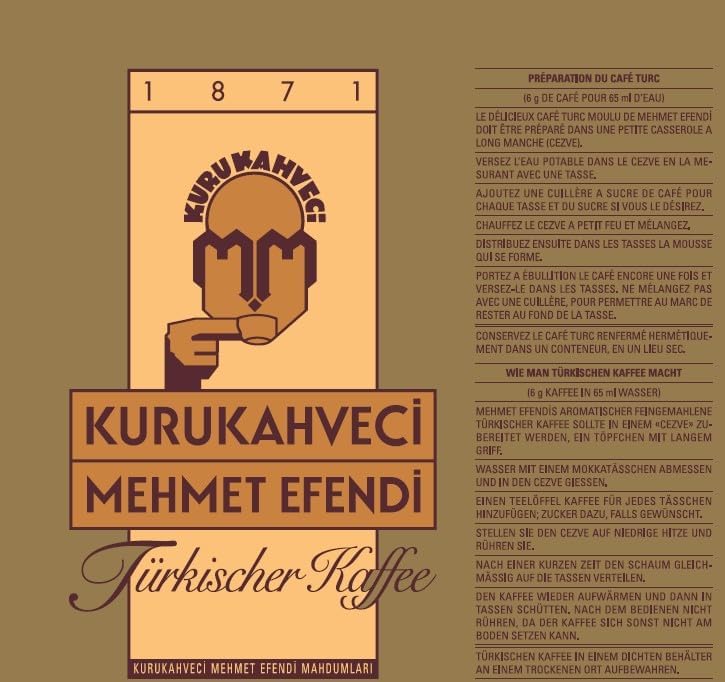 Café Turc Mehmet Efendi 500g | Kurukahveci Turkish Coffee | Café Finement Moulu Traditionnel Premium