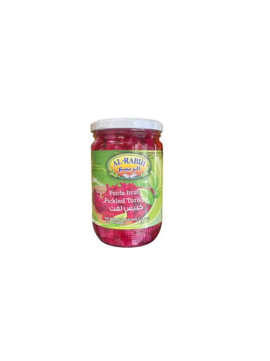 Al Rabih - Navets Marinés - Pickles Libanais Rosés | Croquants & Aigres-Doux | 600g (370g Égoutté)